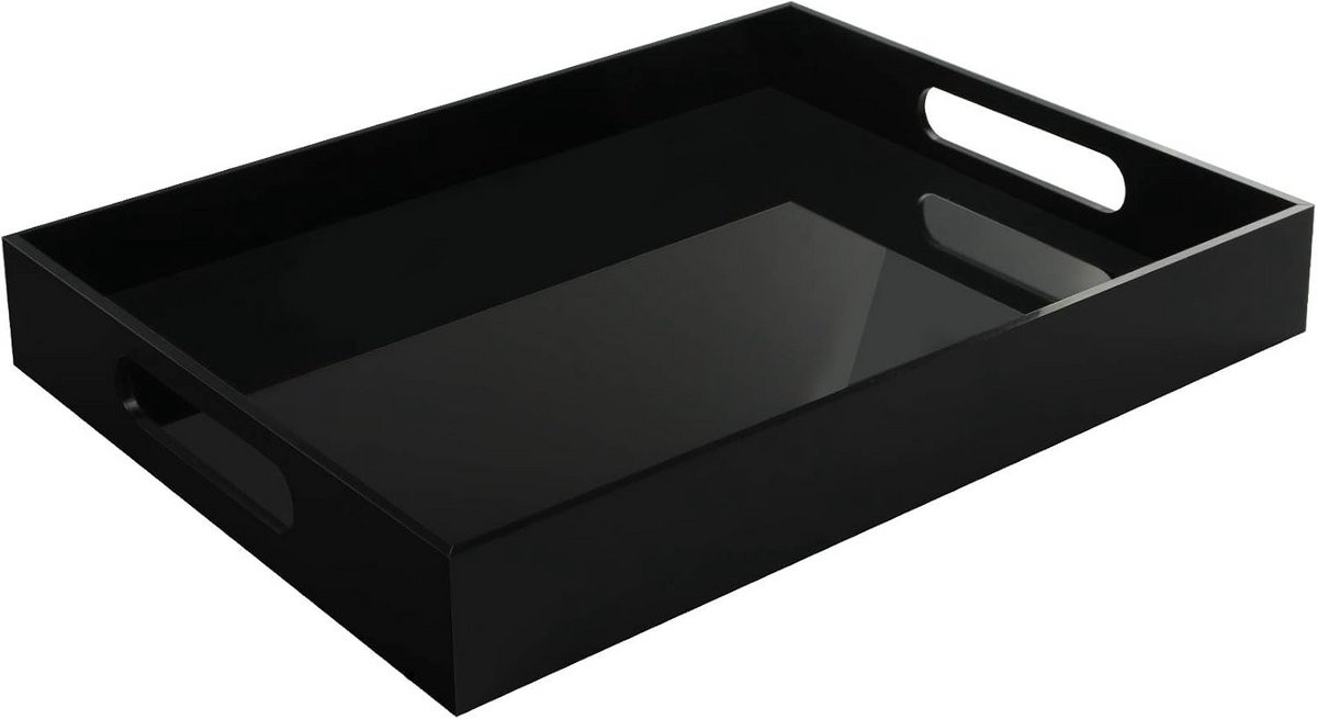 Decoratief zwart dienblad van acryl voor keuken, eetkamer en badkamer