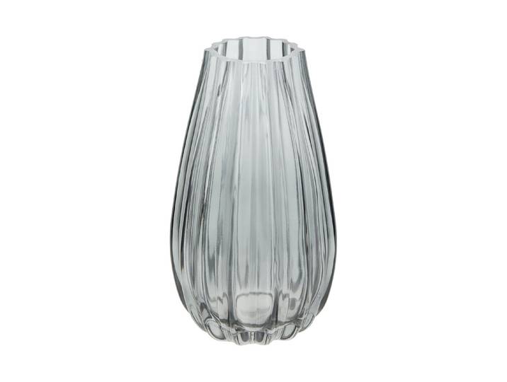 Glasvase grau klar H20cm