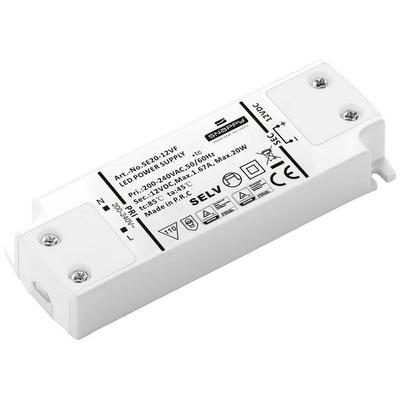 Dehner Elektronik SE 20-12VF (12VDC) LED-Trafo, LED-Treiber Konstantspannung 20W 1.67A 12 V/DC Möbelzulassung, Überlastschutz