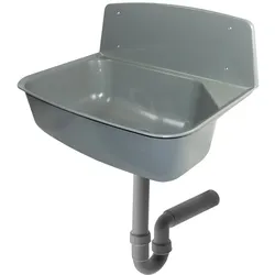 Otto Haas KG Ausgussbecken aus Kunststoff mit Spritzschutz und Siphon DN 50