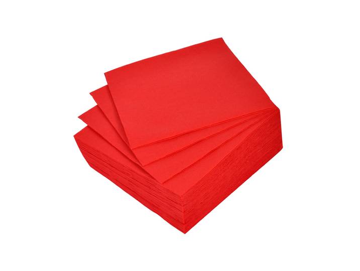 40er-Set einfarbige Papier Servietten, Servietten 2-lagig, rot, 38 x 38 cm