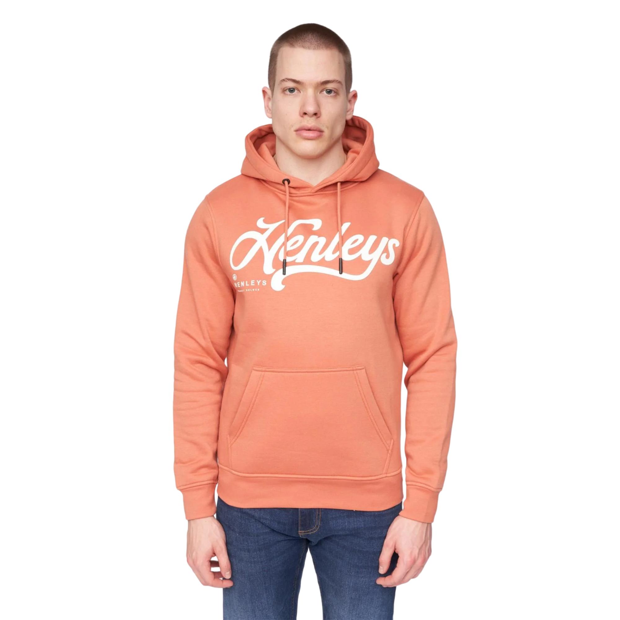 Henleys Heren Scripthen Hoodie (Baksteen Rood)