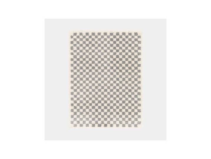 Tapis damier à poils longs - Colorama - Gris coloré - 80 x 150 cm