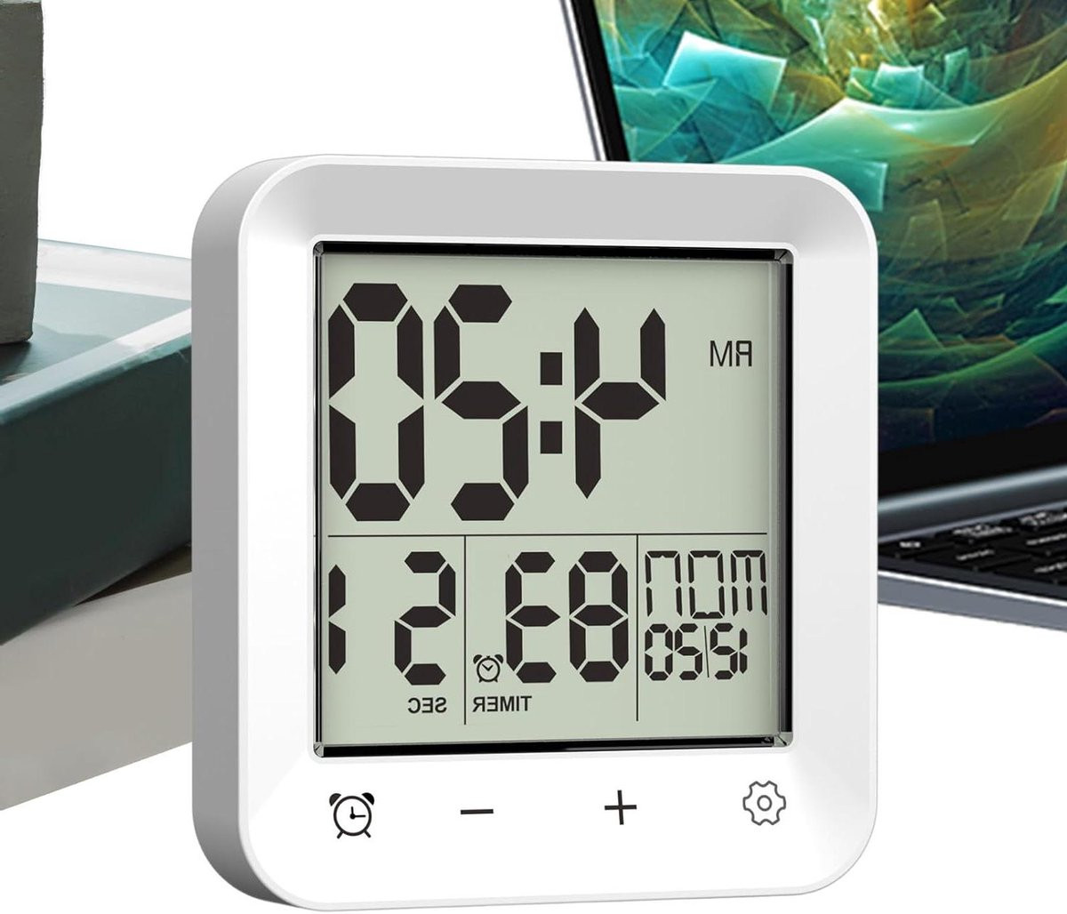 Douche Timer Wit - Waterdichte Klok met Temperatuur Display - Breedte: 63 cm