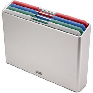 JosephJoseph Schneidebrett Folio 60215, aus Kunststoff, 34 x 24 cm, mit Saftrille und Box, Set, 4 Stück