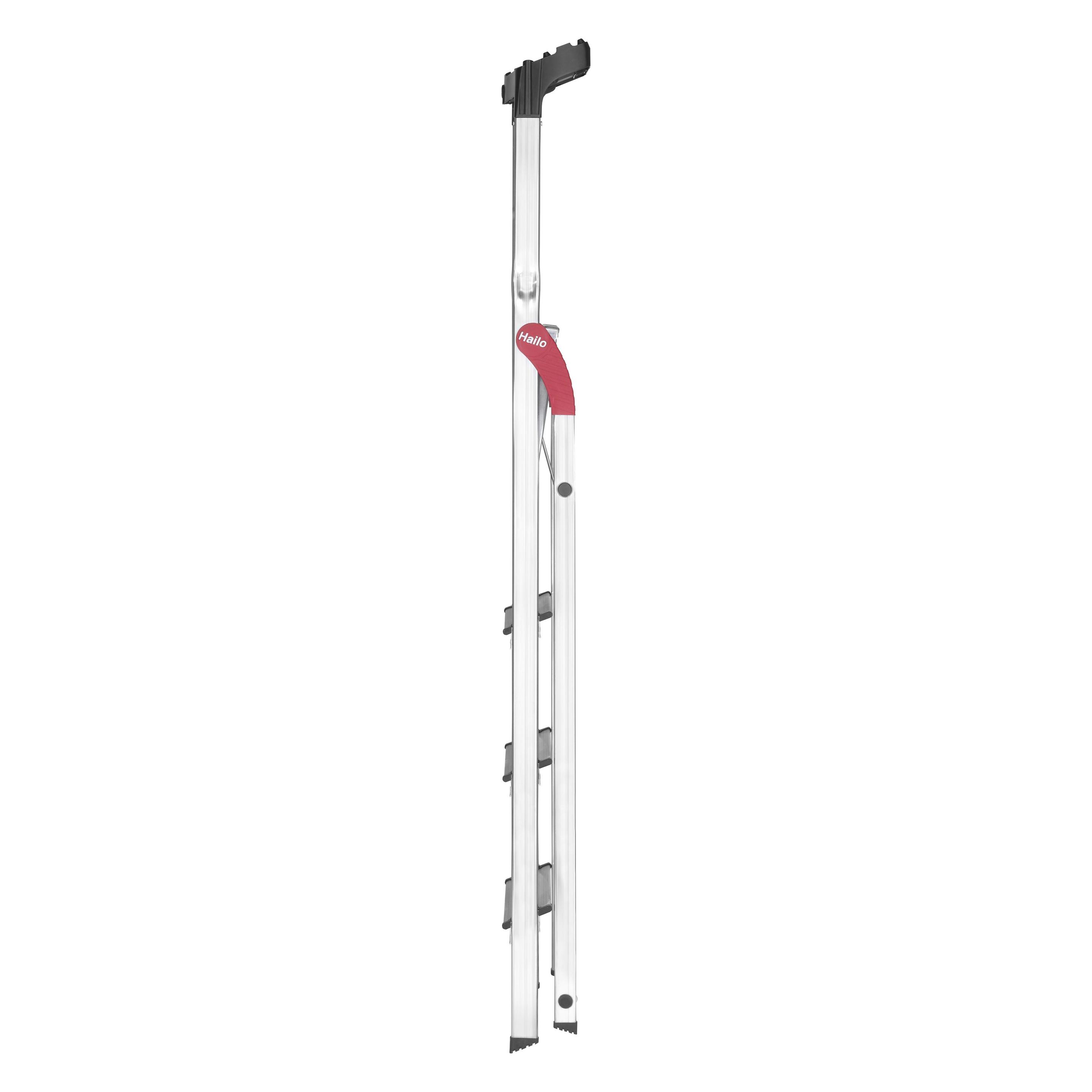 Hailo L60 StandardLine, Alu-Sicherheits-Stehleiter, 4 Stufen (Stehleiter, 146 cm) (8160-407)
