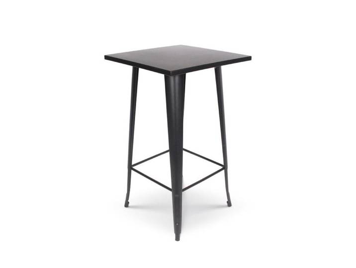 Table de bar  Mange Debout  style industriel en métal noir mat - 60x60 cm