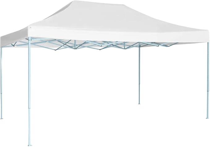 Pavillon Zelt Partyzelt Faltbar 3x4,5 m Weiß, Gartenpavillon Stabil Gartenzelt für Strand Hochzeit Camping