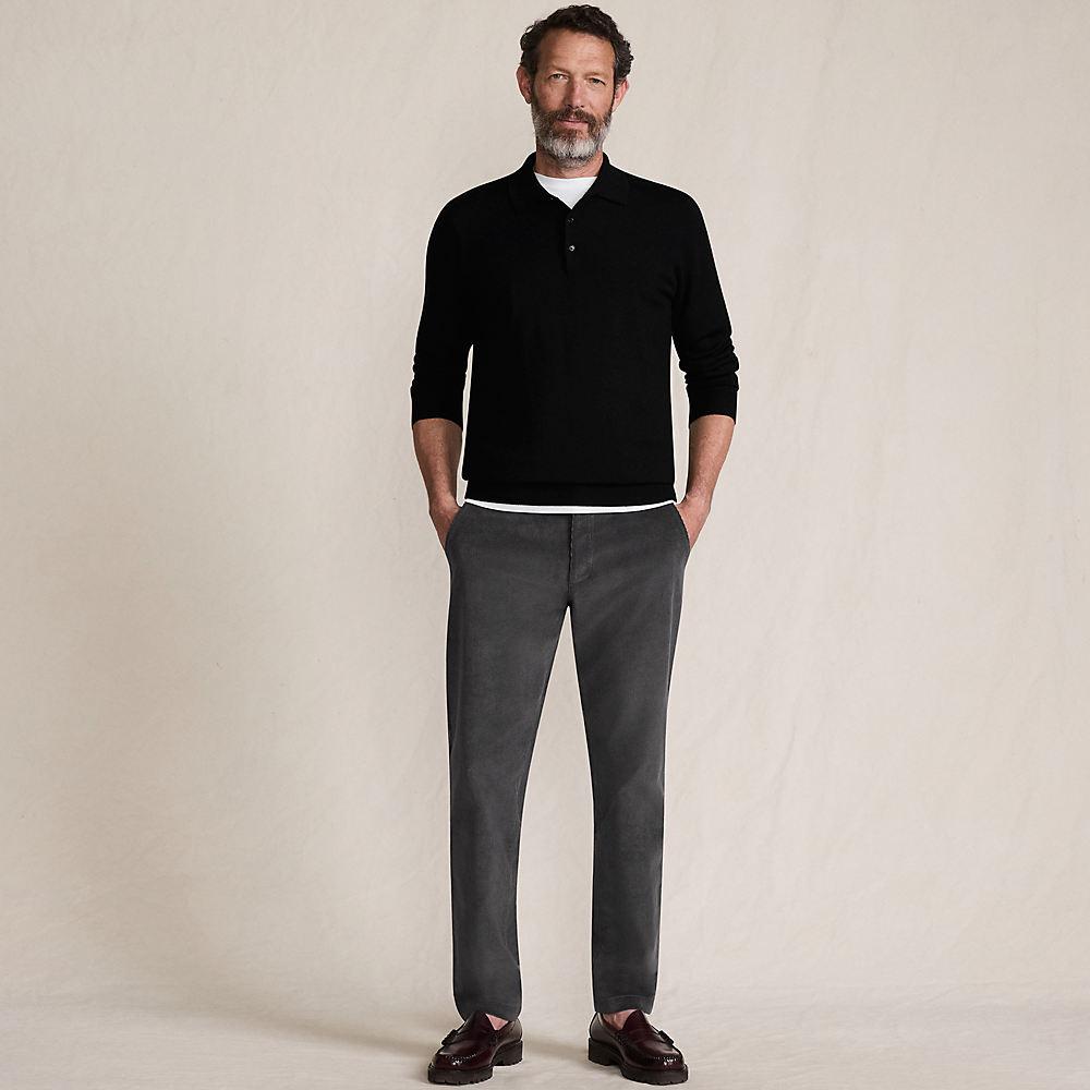 Feincord-Hose im Chino-Schnitt für Herren, Herren, size: regular, Grau, Baumwolle/Baumwoll-Mischung, by Lands' End