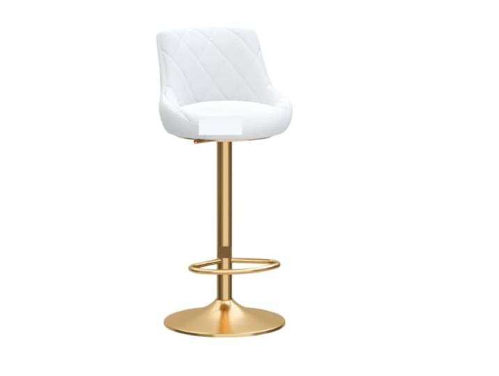 VNCdfhETs Barstuhl 2er Set Barhocker Verstellbarer Drehbarer Thekenhocker Samtstoff Barstuhl Mit Rückenlehne Küche Barhocker(White)