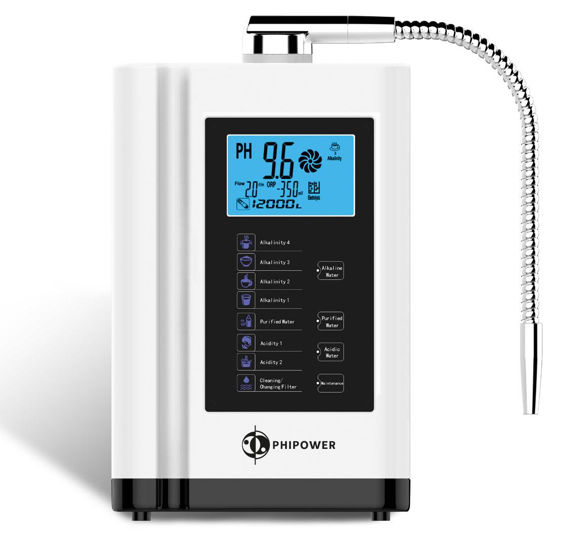 Phipower Wasserionisierer - basischer Wasserfilter mit Aktivkohlefilter