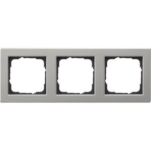 Gira Steckdosenrahmen 021333, E2, System 55, 3-fach, edelstahl