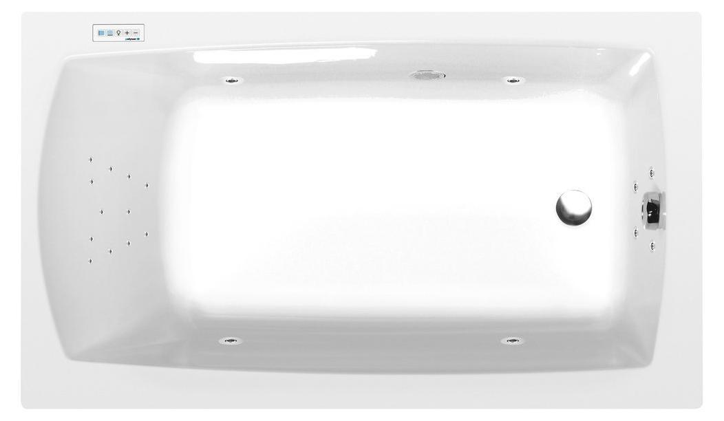 Polysan LILY Whirlpool-Badewanne, 120x70x39cm, Highline Hydro, Chrom
