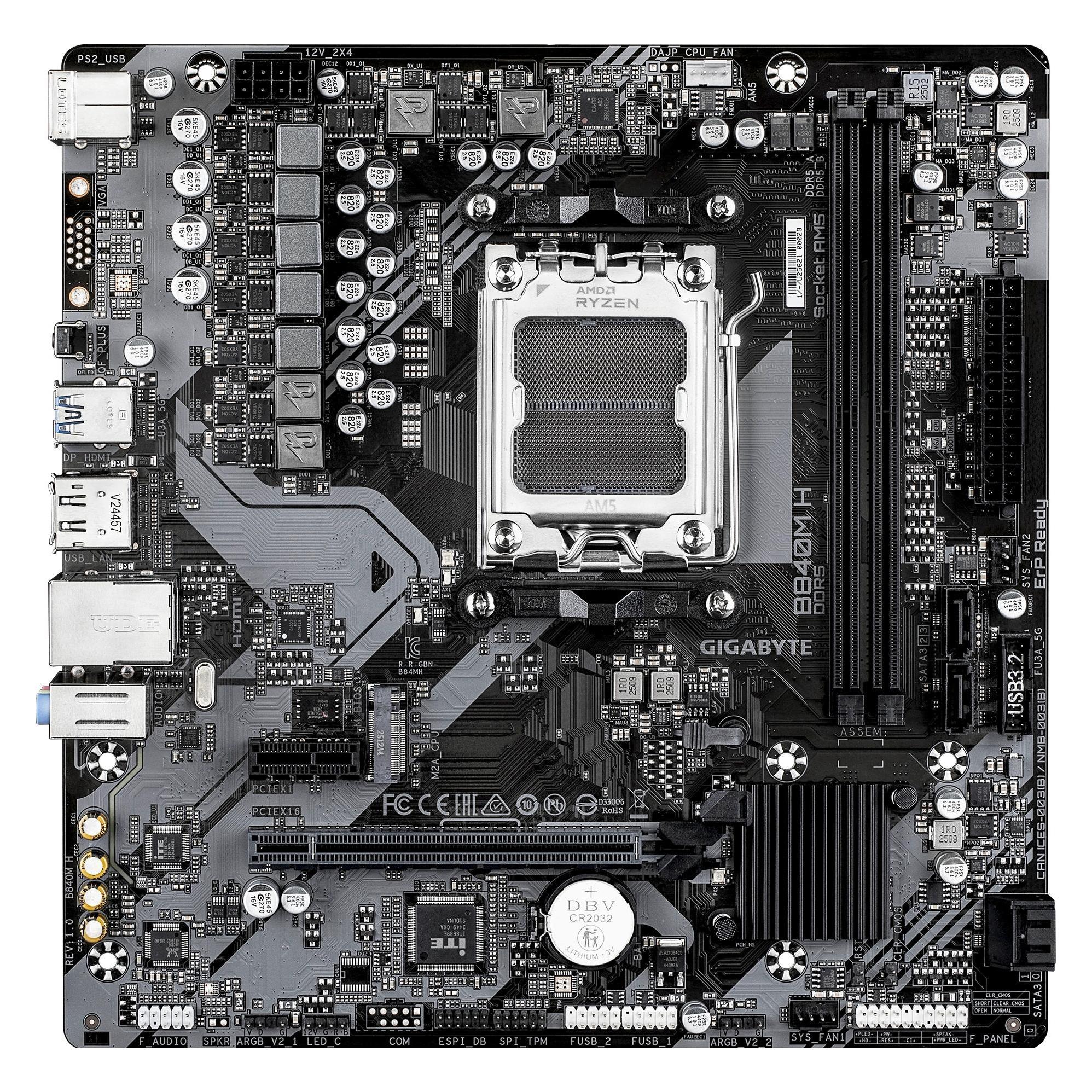 Gigabyte B840M H (B840,AM5,mATX,DDR5) (AM5, AMD B840, mATX) (B840M H)