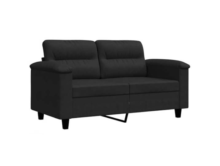 GHVBNMF 2-Sitzer Sofa Schwarz 120 cm Mikrofaser Polstersofa Metalldesign Bequemes 2er Couch Polstermöbel aus pflegeleichter Mikrofaser mit stabilen Metallbeinen für Wohnzimmer und Büro.