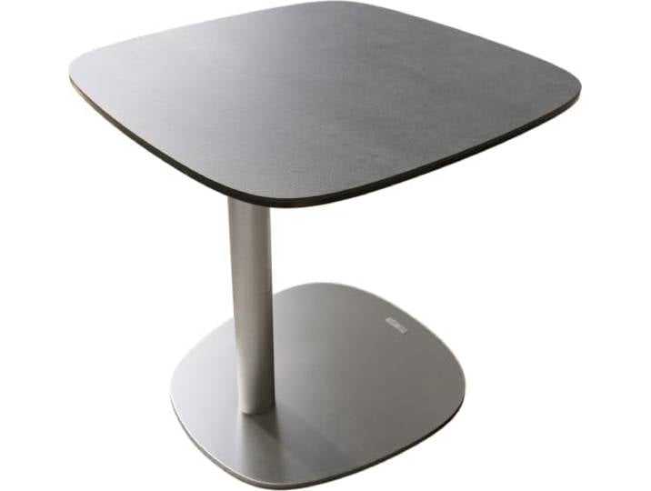 DELIFE Beistelltisch Edge Boot 50x50 cm Keramik Beton Grau Eleny Edelstahl gebürstet