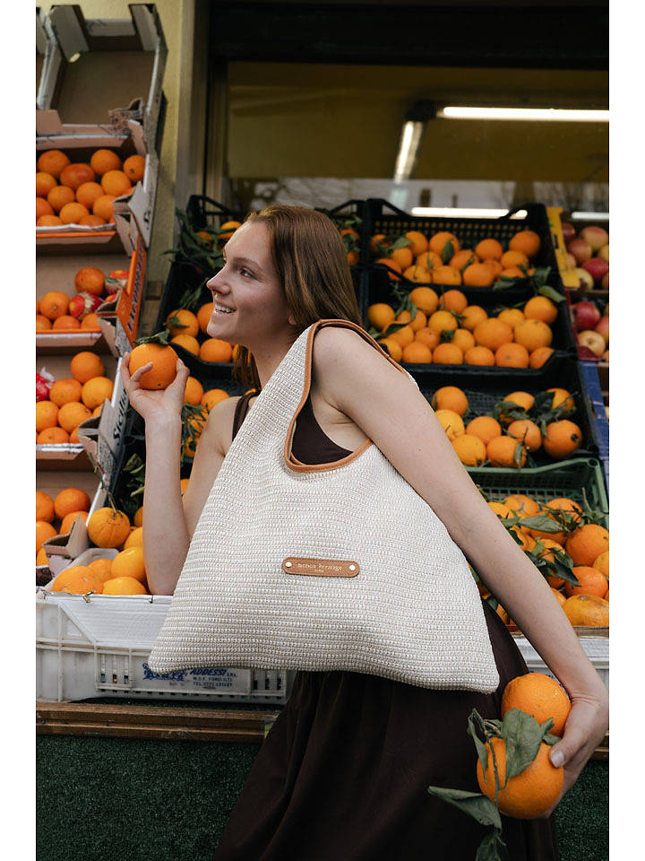 maison héritage PARIS Shopper "Aya" in Beige - (B)40 x (H)35 x (T)3 cm - onesize