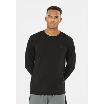 Langarmshirt VIRTUS "Jokers V4", Herren, Gr. S, schwarz, 86% Polyester, 10% Viskose, 4% Elasthan, unifarben, normal, Rundhals, Shirts Langarmshirt, 4-Wege Stretch