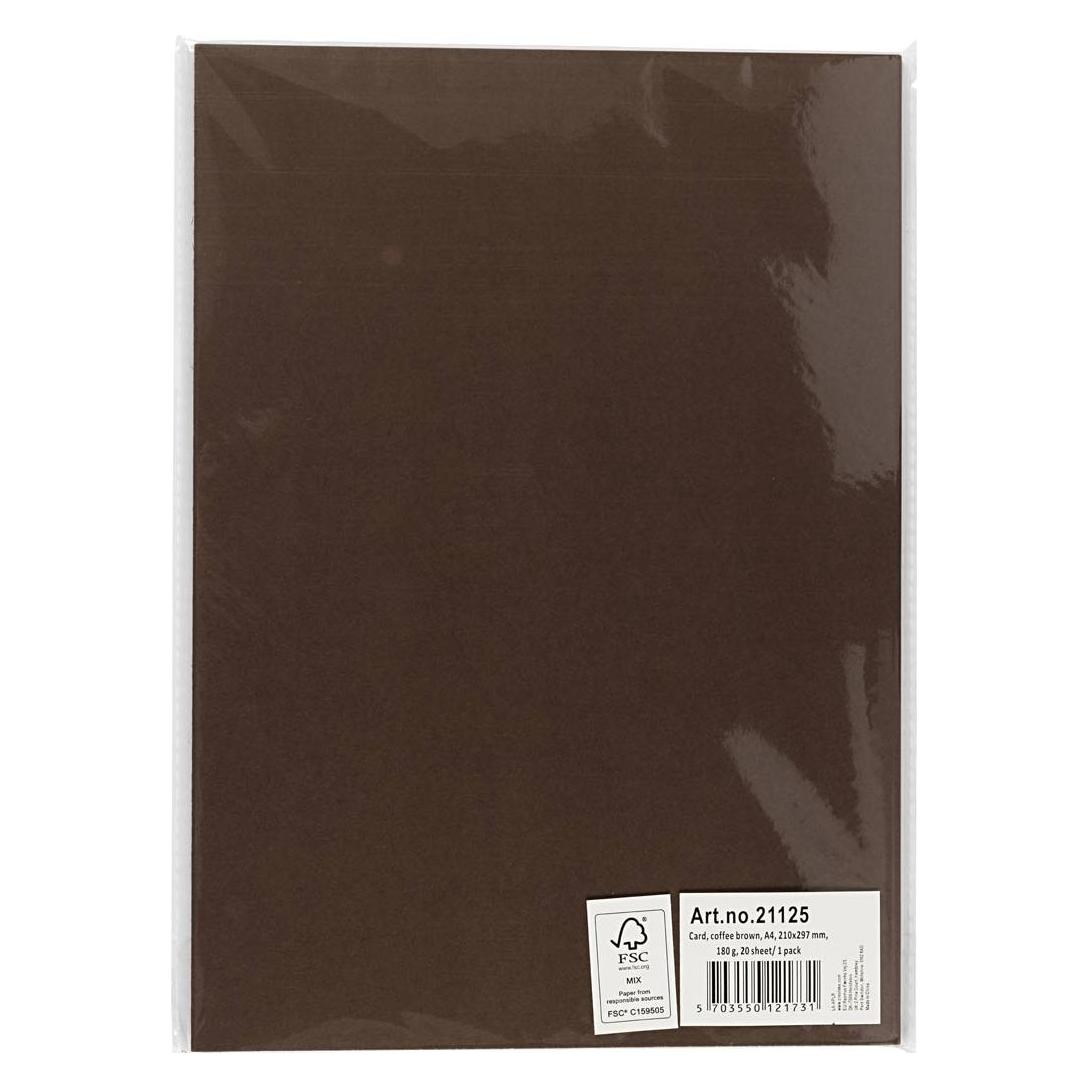 Creativ Company Farbkarton dunkelbraun A4, 20 Blatt (180 g/m², 1x) (5712854773096)