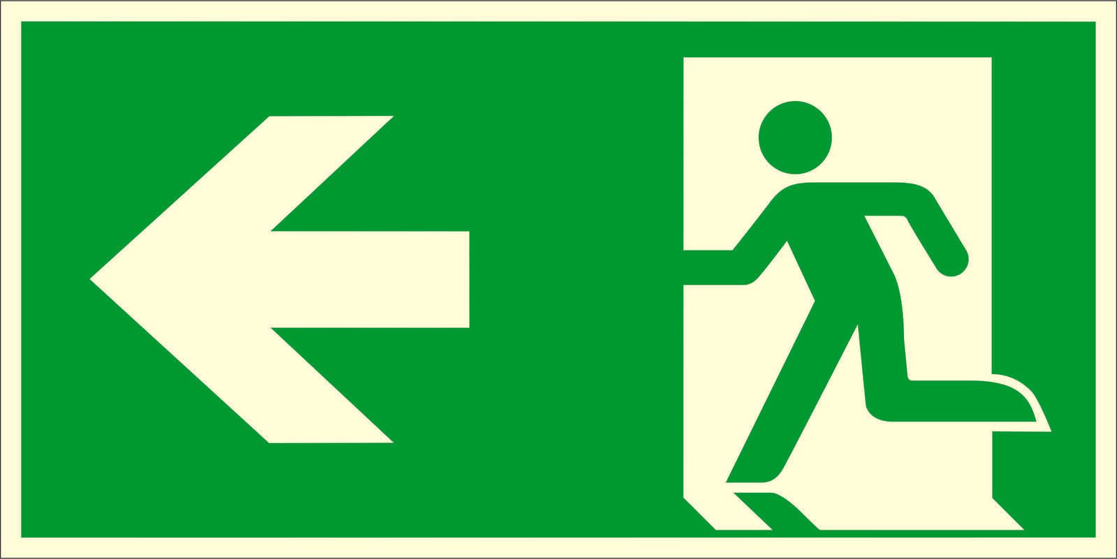 SafetyMarking® Rettungszeichen-Aufkleber Notausgang links 30 cm x 15 cm 38.A1020
