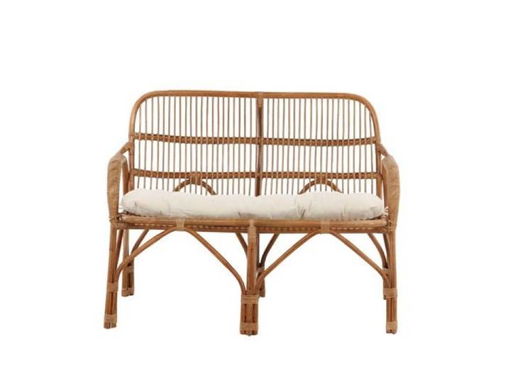 Nella canapé de jardin avec coussin de jardin 2 pers. naturel.