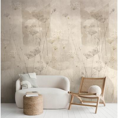 Fototapete LIVING WALLS "The Wall 4 Flowers – Filigrane Wildblumen Vlies-Fototapete", natur, B:1,59m H:0m L:2,8m, Vinyl, Vlies, Tapeten, Filigrane Wildblumen mit natürlicher Tiefenwirkung