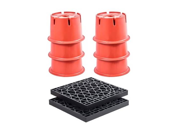 VEVOR Bloc de Nivellement pour Camping-car 6PCs avec 2 Patins\, Supports Stabilisateurs pour Caravane 20\,3 cm de Haut\, Charge de 0\,9 T par Bloc\, en PP\, pour Voyage Camping-car Remorque à Sellette