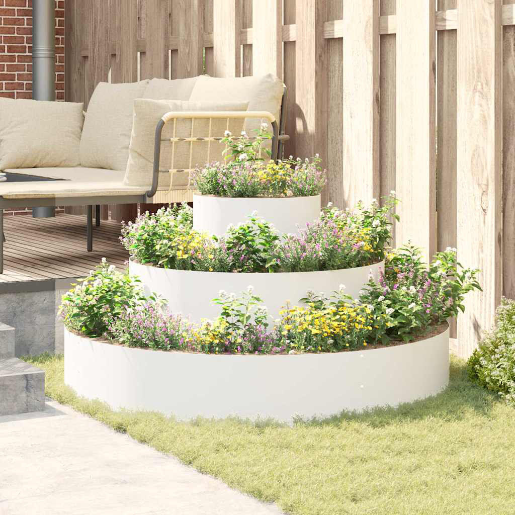 Latitude Run Garden Planter Anthracite 20 Cm Steel White 20cmH x 120cmW x 120cmD