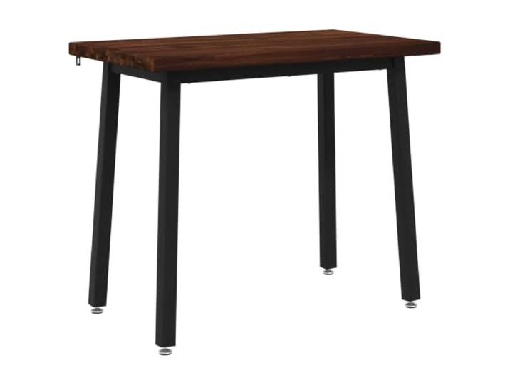 Tmriohed Esstisch Massivholz Akazie 110x55x75 cm Stahlbeine Schmaler Tisch aus braunem Akazienholz mit schwarzem Beingestell, ideal als Essplatz für Küche oder Wohnbereich.
