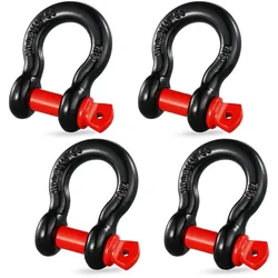 VEVOR 4er-Pack 5/8 Zoll D-Ring-Schäkel mit 3/4 Zoll Schraubstift 13000kg Bruchfestigkeit