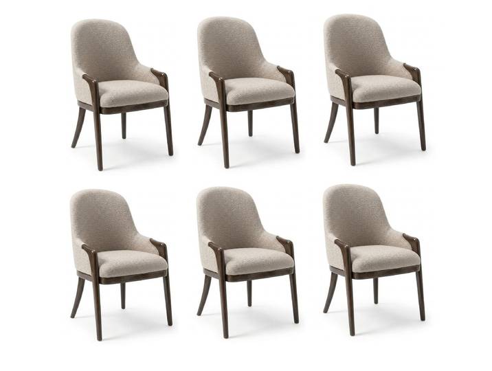 Xlmoebel Sitzgruppe 6er Set elegante, gepolsterte Esszimmerstühle im modernen Stil, Made in Europa