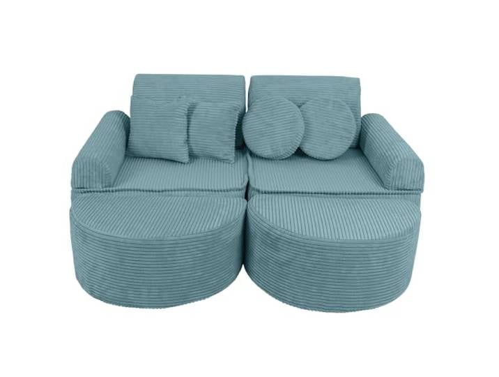 MEOWBABY Sofa für Kinderzimmer - Spielsofa für Kinder, Kindersofa, Cord, Türkis