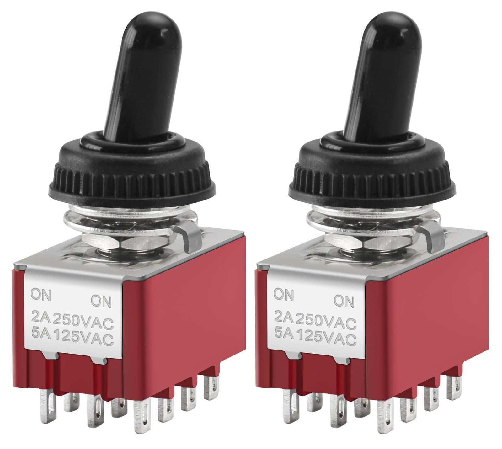 Dripio Miniatuur tuimelschakelaar MTS-402, 4-polig, 2A 250VAC, 2 stuks