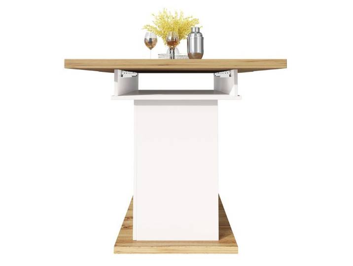 Table à manger Logidon télescopique 110-140 cm blanche extensible pour gagner de la place