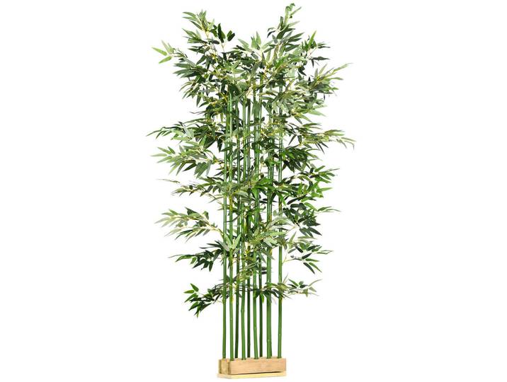 Homcom Künstlicher Bambus 180 cm Kunstpflanzen im Zementtopf, Zimmerpflanze, Grün, Kunststoff, 180 cm, Dekoration, Blumen & Blumentöpfe, Kunstpflanzen