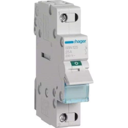 Hager SB-schakelaar Modular SB 1 Polo 25 A Modulaire lastafscheider 25A 1-polig type SBN125