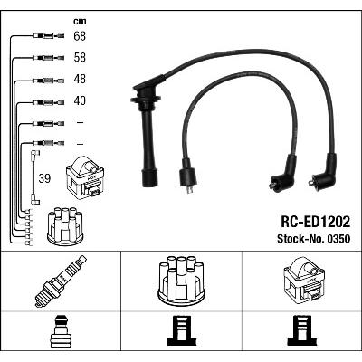 NGK Zündleitungssatz 0350 für DAIHATSU