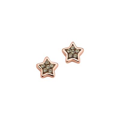 Paar Ohrstecker FIRETTI "Schmuck Geschenk Silber 925 Ohrschmuck Ohrringe Stern", rosa (roségoldfarben, champagner, champagner), Ohrringe, Damen, 7mm, Silber 925 (Sterlingsilber), mit Kristall