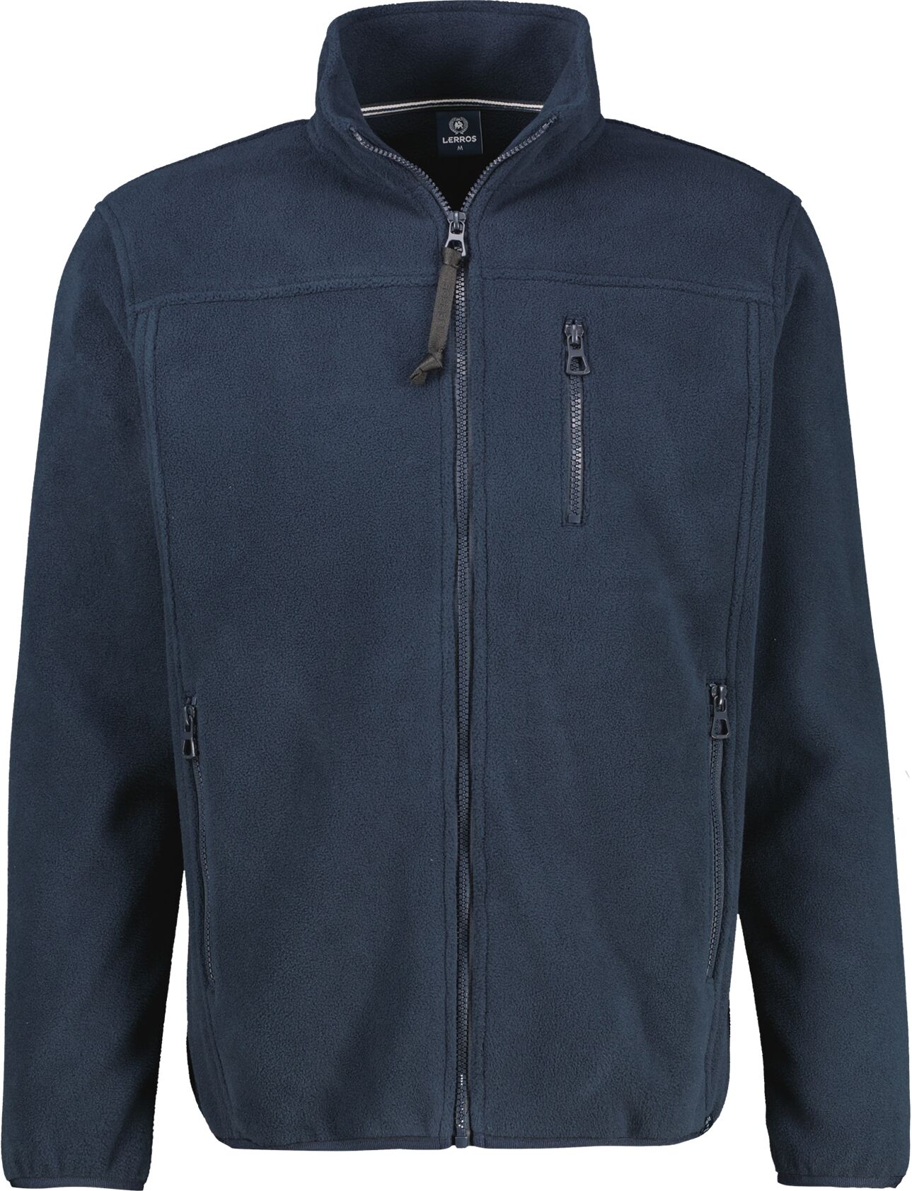 Sweatjacke LERROS, Herren, Gr. XXL, grau (classic navy), Fleece, Obermaterial: 100% Polyester, unifarben, hüftbedeckend, Rundhals, elastischer Bund, Sweatjacken Sweatjacke, Polarfleece-Jacke mit Reißverschluss