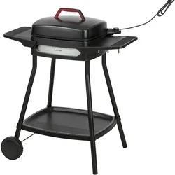 Klarstein Gatsby Elektrogrill 2000W Antihaft-Grillfläche Seitentische schwarz Schwarz