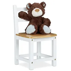 Relaxdays Kinderstuhl RUSTICO weiß Weiß,Hellbraun