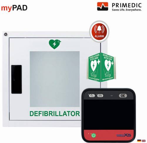 MEDX5 myPAD-A mit LCD-Farbbildschirm Defibrillator Schwarz