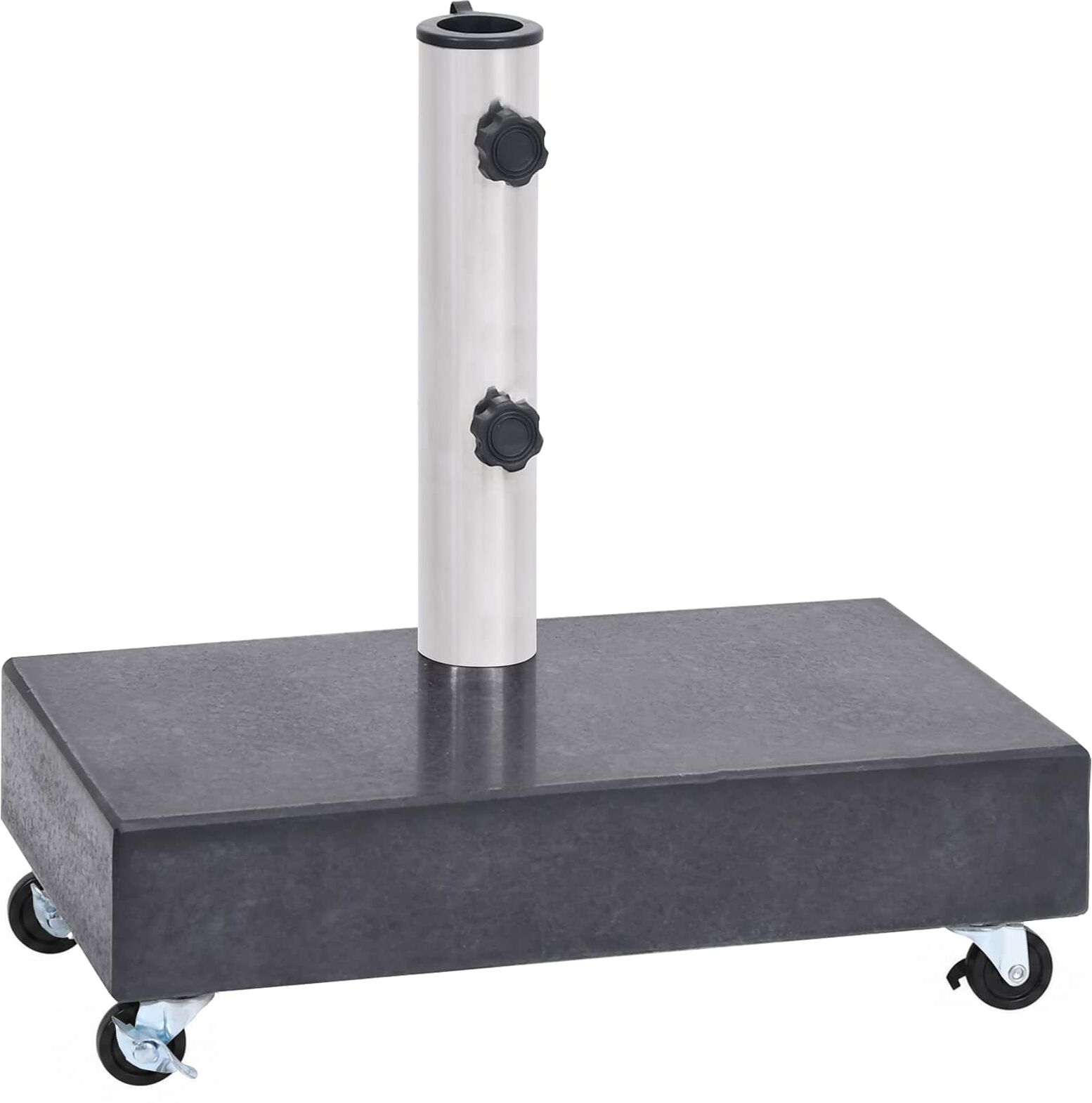 vidaXL Base de sombrilla granito negra 45x25x8 cm Negro
