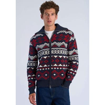 Cardigan LINDBERGH "Cardigan Comfort Fit", Herren, Gr. XXL, navy, Obermaterial: 100% Baumwolle, Strickjacken