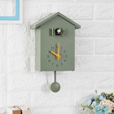 Daily Discovery Nordic Wall Clock With Bird Ornament Modern Pendulum Decorative Wall Clock For Living Room Bedroom Decor b