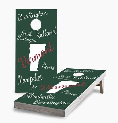 Skip's Garage Vermont State Pride Cornhole Boards