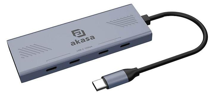 Akasa AK-CBCA32-18BK 10 Gigabit Ethernet USB-C Adapter, Grijs