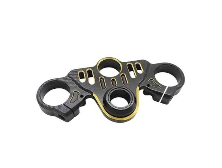 Obere Gabelbrücke， Für QJMOTO QJ SRK 800RR Motorrad Zubehör CNC Clamp Triple TRee Lenker Klemme Gabel Brücke Gabelführung Gabelbrücke，(LJS-black and gold)