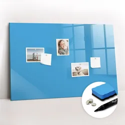 MAGNETTAFEL 90x60 Blau schwarzer Marker