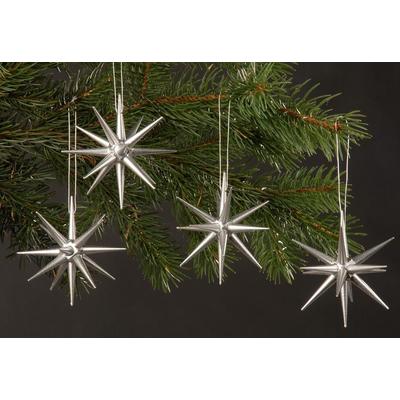 Christbaumschmuck ALBIN PREISSLER "Handwerkskunst aus dem Erzgebirge", silber (silberfarben), Ø:10cm, Holzwerkstoff, Weihnachtsbaumschmuck, Weihnachtsbaumschleife Weihnachtsbaumschmuck Weihnachtsanhänger Weihnachtsbaumklammer Weihnachtsbaumspitze,...